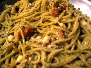 Sprinkle in some Parmesan cheese. He really enjoyed this part.